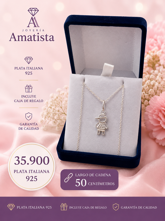 Conjunto de collar de niño Plata italiana 925