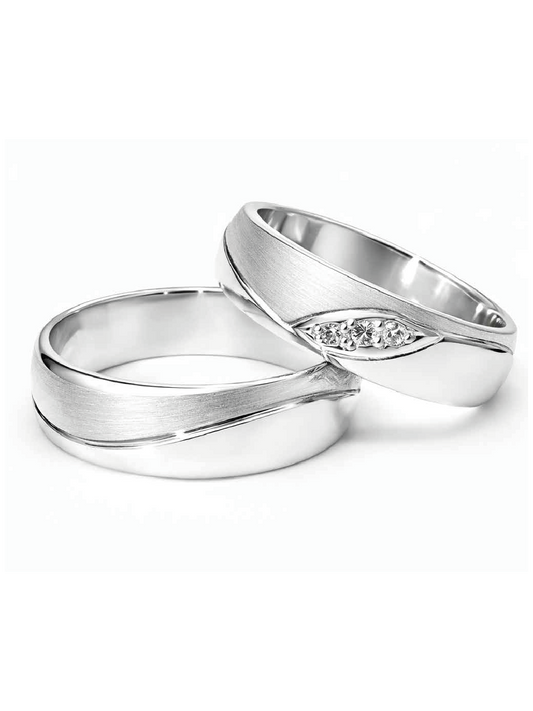 Argollas de matrimonio Plata nacional 950 5mm Diseño Hoja