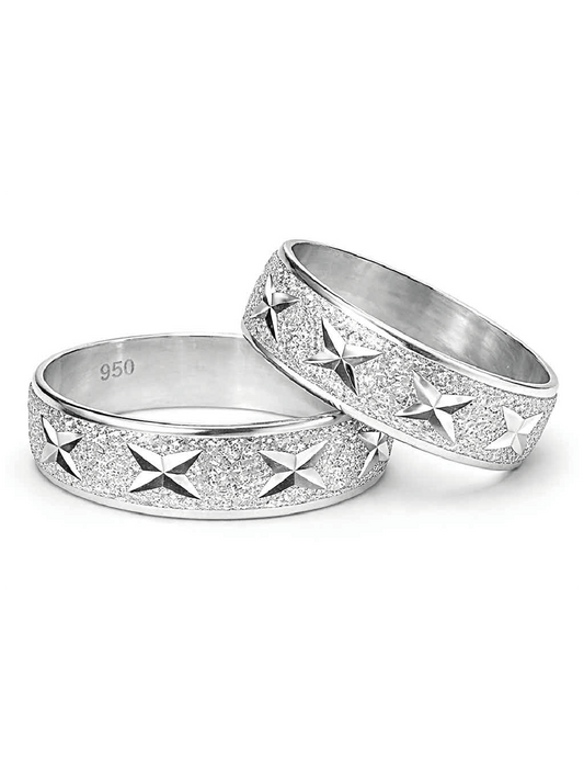 Argollas matrimoniales plata nacional 950 5mm Facetadas