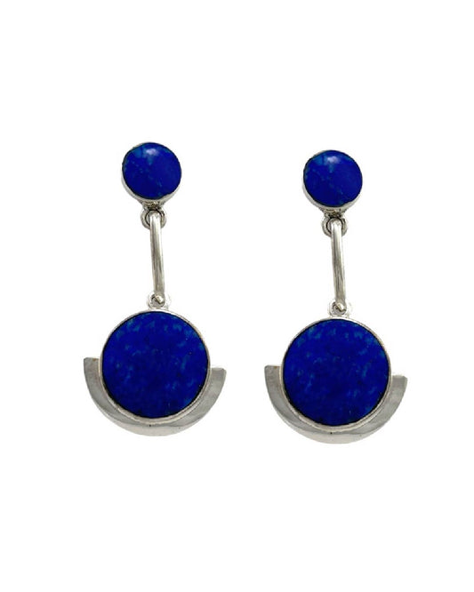 Aros colgantes lapislázuli plata nacional 950