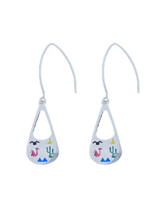Aros colgantes esmaltados diseño diaguitas plata nacional 950