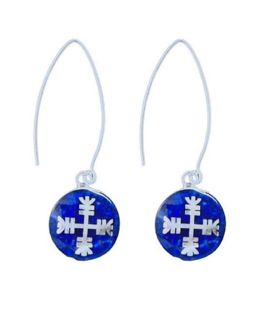 Aros colgantes lapislázuli runa plata nacional 950