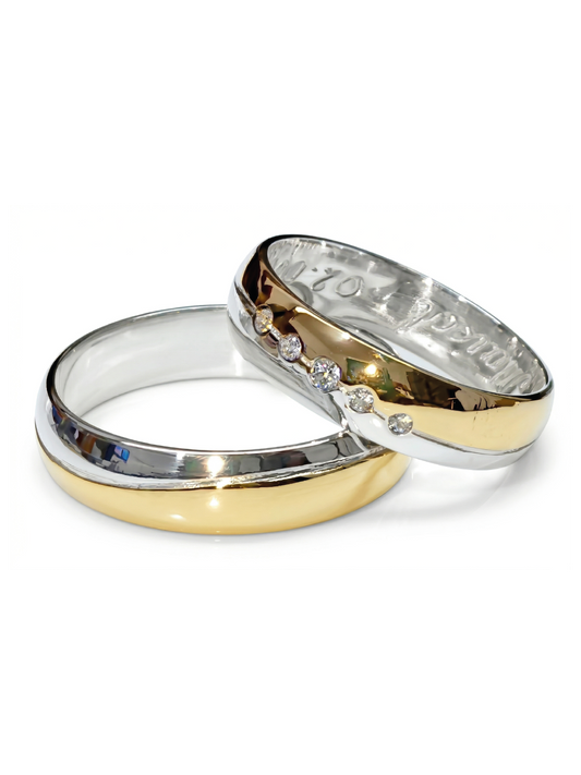 Argollas Matrimoniales Plata-Oro Reina Victoria