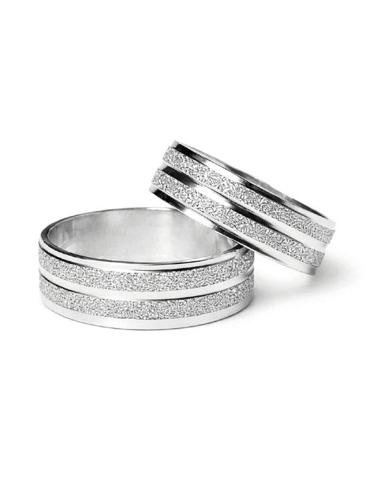 Argollas de matrimonio Plata nacional 950 5mm Facetadas