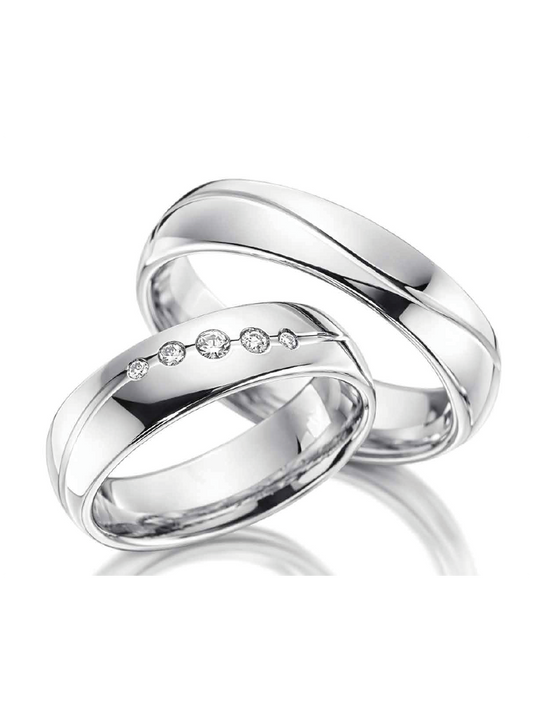 Argollas matrimoniales plata nacional 950 Modelo Reina victoria