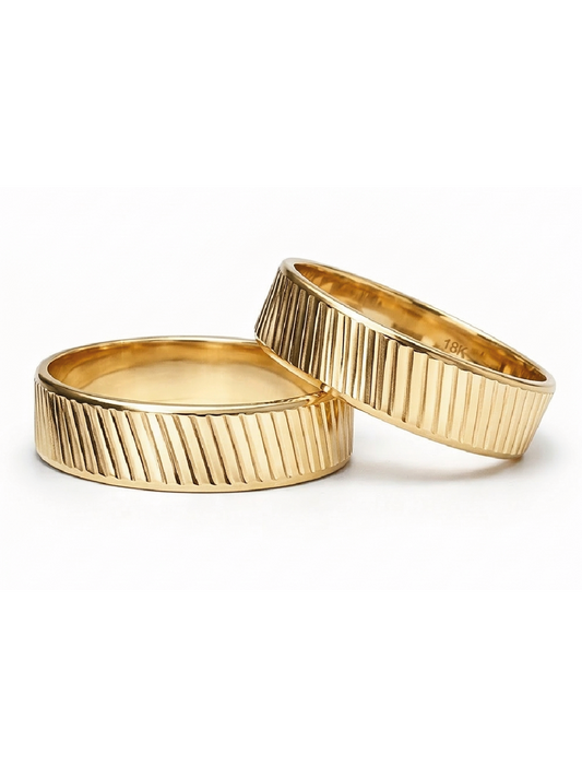 Argollas de matrimonio Oro 18k 5mm/5gr Facetado Diagonal