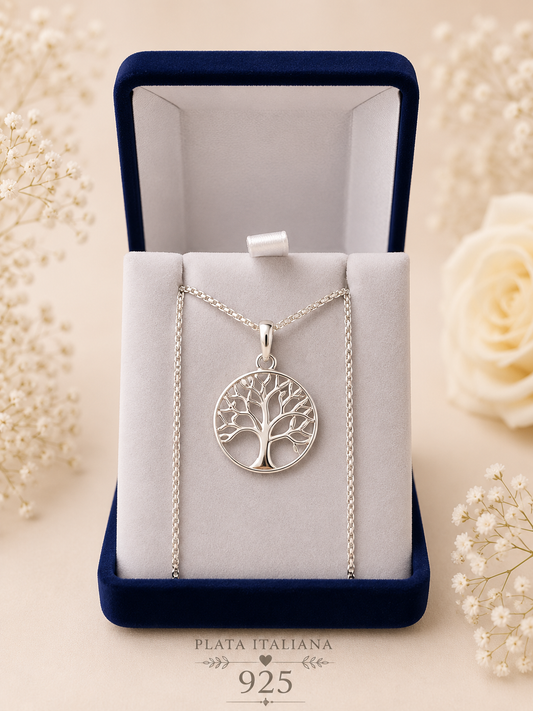 Collar árbol de la vida Plata italiana 925